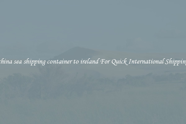 china sea shipping container to ireland For Quick International Shipping