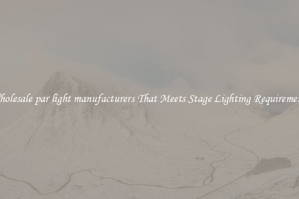 Wholesale par light manufacturers That Meets Stage Lighting Requirements