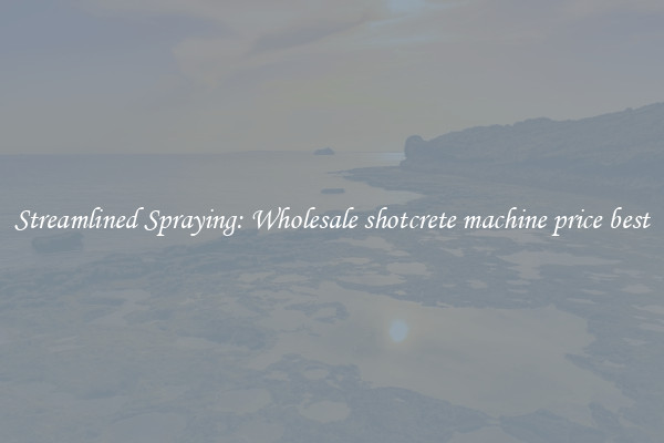 Streamlined Spraying: Wholesale shotcrete machine price best