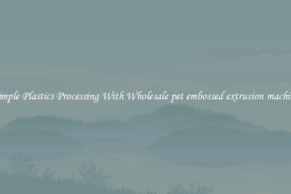 Simple Plastics Processing With Wholesale pet embossed extrusion machine