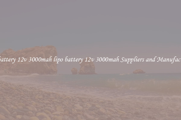 lipo battery 12v 3000mah lipo battery 12v 3000mah Suppliers and Manufacturers
